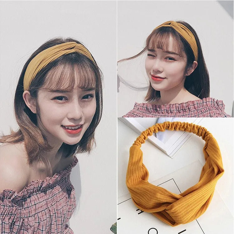 Cross elastic headband chiffon silk headband ladies headband hair accessory sports face wash