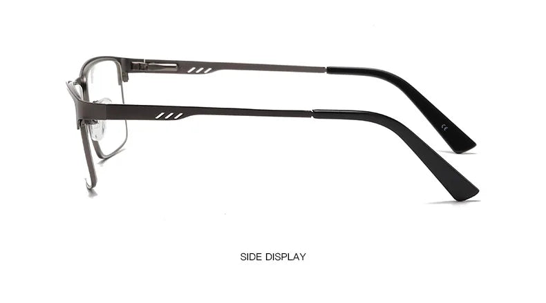 Blue Light Blocking Eye Protection Eyeglasses Men Square Metal Large Frame Reading Spring Leg Elderly Presbyopia Glasses