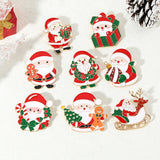 8 Styles Pretty Santa Claus Collection Brooches Candy Canes Wreath Sleigh Reindeer Tree Father Christmas Lapel Pins Xmas Gift