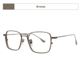 American Design Men Square Frames Handmade Retro Pure Titanium Glasses Thick Edges Business Eyeglasses Suitable for Large Faces