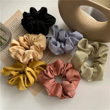 Women Silk Scrunchie Elastic Handmade Multicolor Hair Band Ponytail Holder Headband Hair Accessories 1PC Satin Silk Solid Color