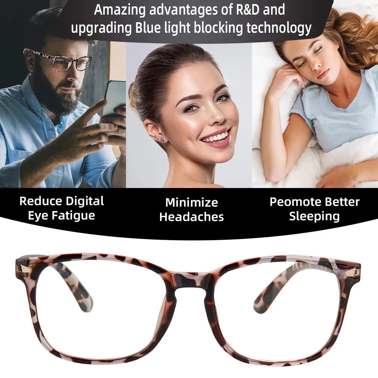 Blue Light Blocking Glasses | Computer Reading/Gaming/TV/Phones Glasses for Men Women | Night Driving UV Glare Glasses