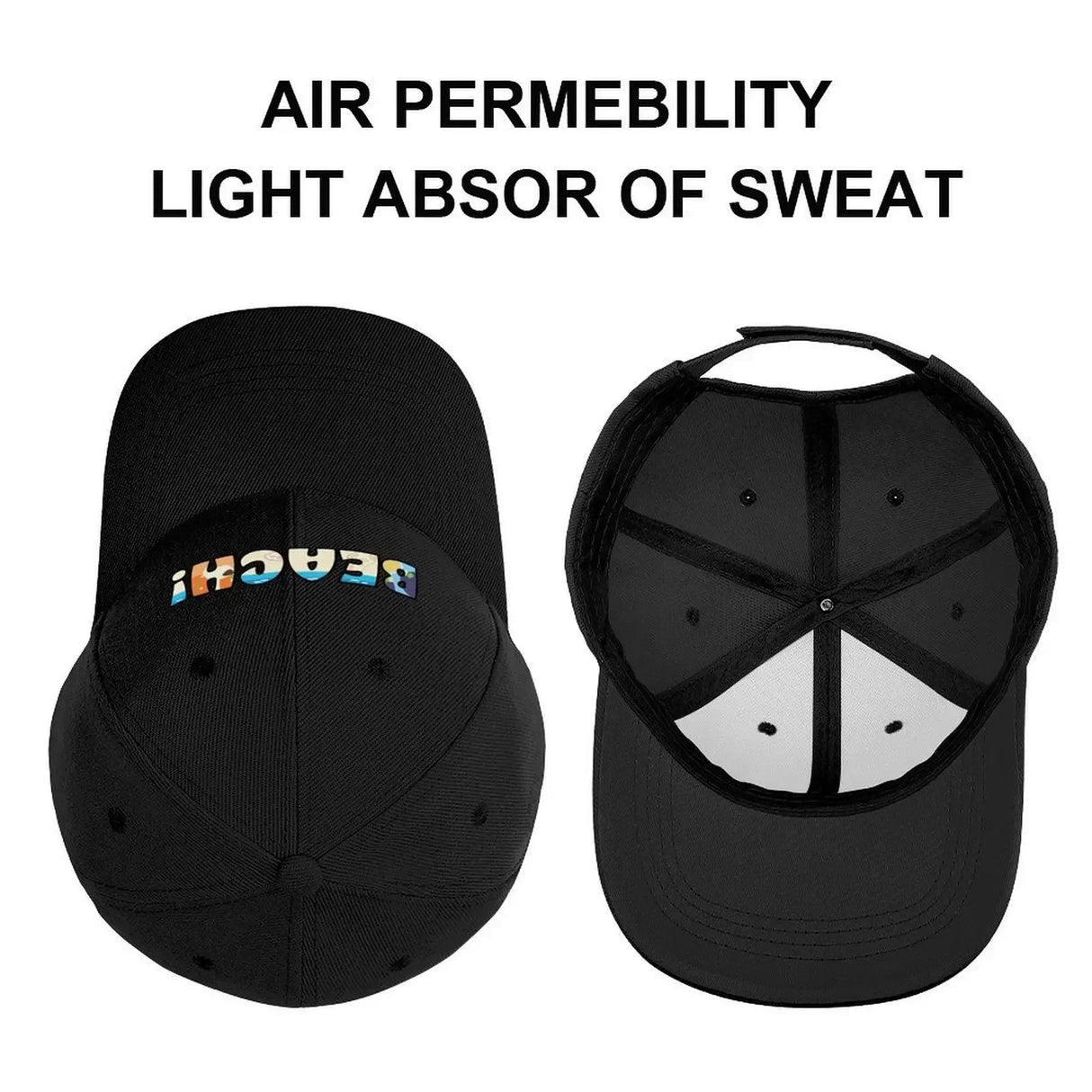 BEACH! Baseball Cap Golf Wear Sunscreen tea Hat Snap Back Hat Women Hats Men's