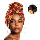 African Printed Satin-lined Turban Hat Women Fashion Dished Flower Hat All Kinds Of Popular Multifunction Wrap Head Ethnic Caps
