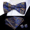 Dropshipping Solid Silk Mens Bow Tie Hanky Cufflinks Set Pre-tied Butterfly Knot Bowtie Wholesale for Male Wedding Business