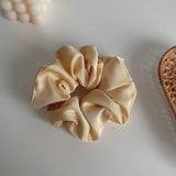 Korean Woman Big Elegant Silk Elastics Hair Band Girls Solid Color Scrunchies Hair Ties Ladies Ponytail Hold Hair Accessories
