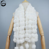 2024 Winter Women Genuine Fur Scarf Real Rex Rabbit fur Balls Scarves Russian Cute Female Fashion Warm Fur Scarf Colourful