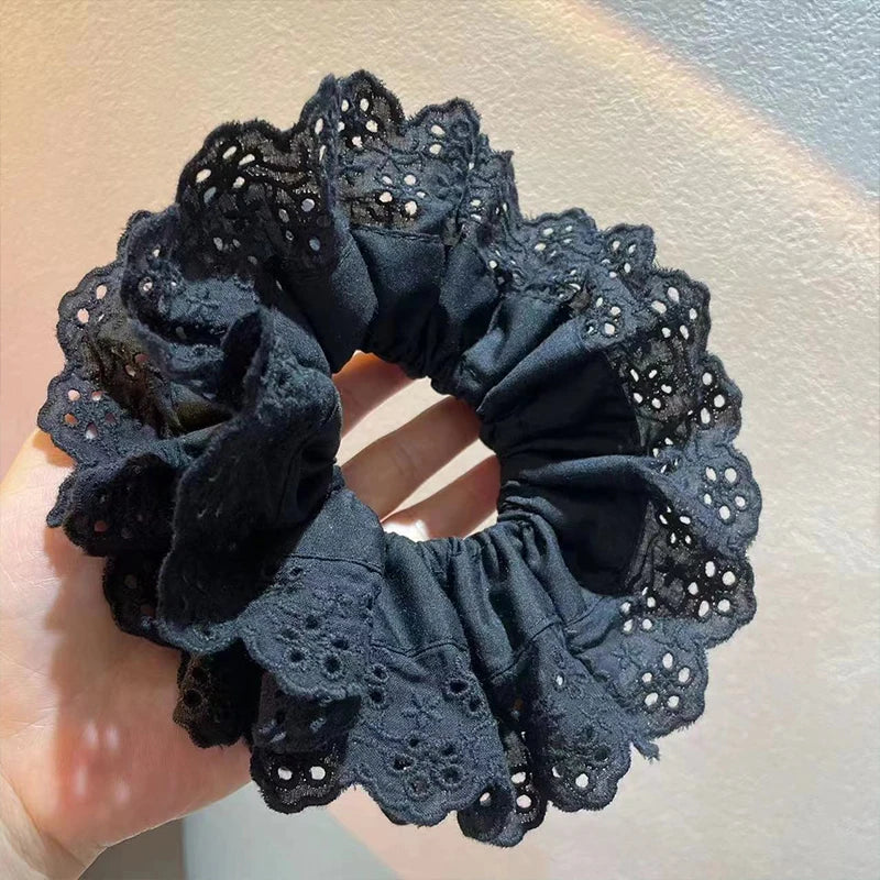 Oversized Lace Hair Scrunchie Elastic Ponytail Holder Elastic Hair Accessories
