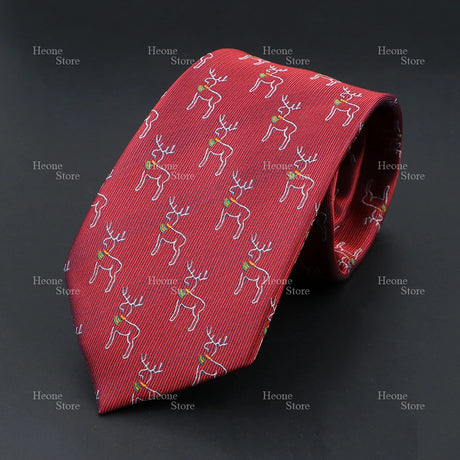 Classic Red Blue Christmas Tie For Men Father Festival Gift Santa Claus Snowman Tree Snowflake Elk Necktie Skinny 7cm Accessory