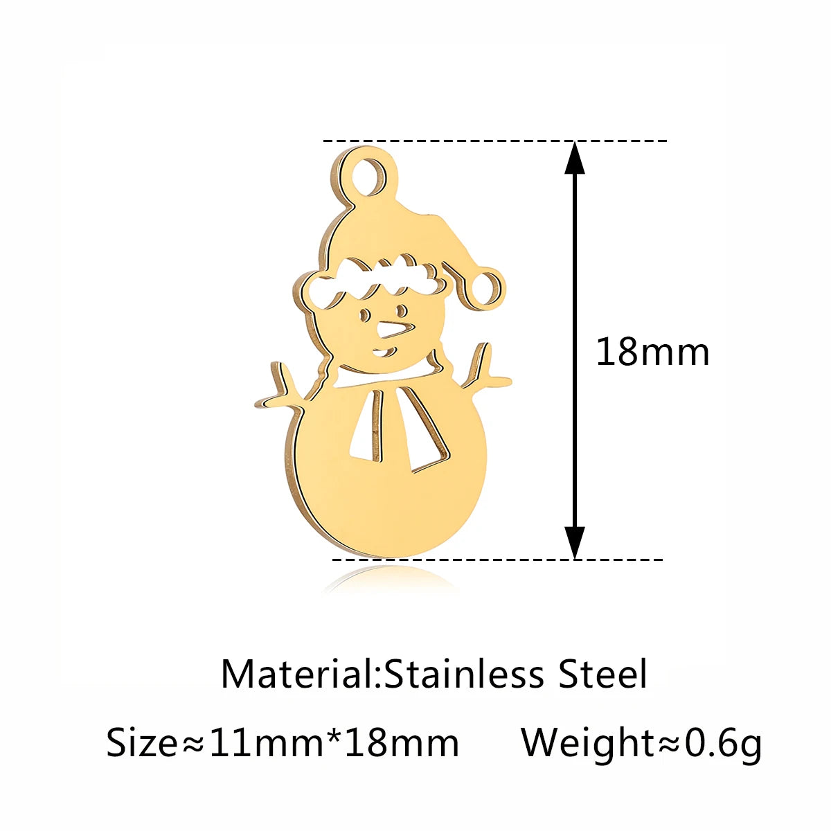 5Pcs Xmas Tree/Candy Cane/Snowman/Santa Claus Charm Stainless Steel Boots Christmas Pendant DIY Necklace Bracelet Jewelry Making