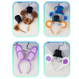 Lovely Plush Bear Ear Headband for Women Girl Birthday Party Gathering Headpiece School Event Accessory Stage Hairhoop