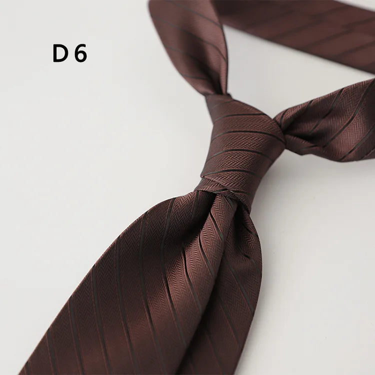 New Jacquard Polyester 8CM Formal Red Brown Neckties Men's Casual Cartoon Neck Tie Suit Cravat Wedding Party Banquet Accessories