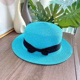 women straw hat  Flat Top Straw Hat Vacation Casual Shopping Beach Hats for Woman Hats for girls Church Courtesy Panama Sun Hat