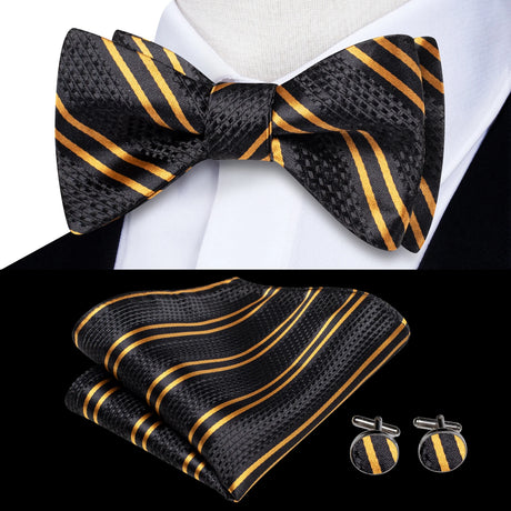 Dropshipping Jacquard Silk Mens Self Bow Tie Hanky Cufflinks Set Male Butterfly Knot Bowtie Wholesale for Male Wedding Business