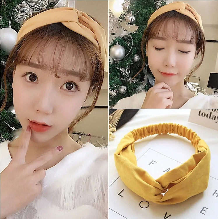 Cross elastic headband chiffon silk headband ladies headband hair accessory sports face wash
