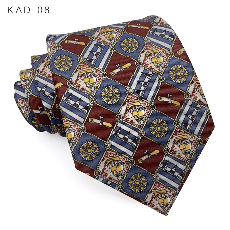 MUGIVALA 9CM Wide Printed Vintage Tie Nostalgic Retro Suit Shirt Formal Business Casual Fashion Accessories