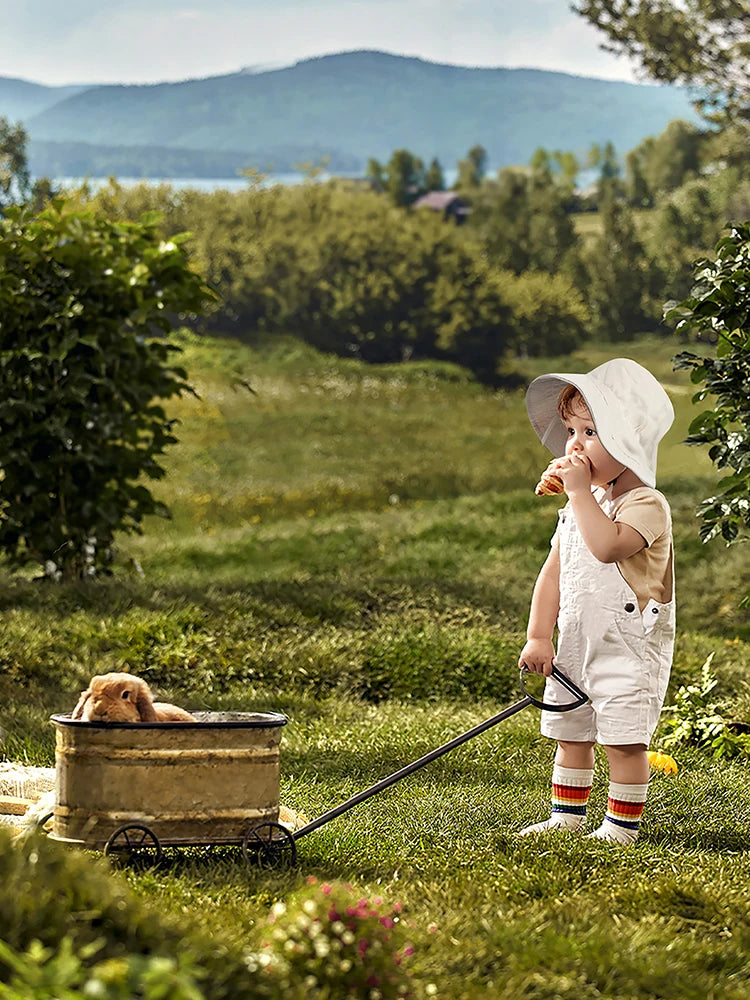 Chapeau de protection solaire en polyester pour enfants, tendance et tendance, idéal pour les sorties en plein air