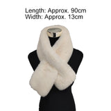 Casual Imitation Bunny Hair Scarf Solid Colour Faux Fur Collar Plush Knitted Scarves Winter Warm Thicken Neckerchief Accessories