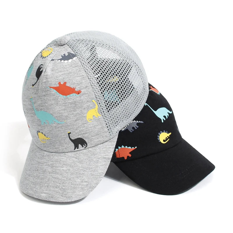 Summer Baby Boy Cap Dinosaur Mesh Kids Sun Hats for Girls Accessories Sports Travel Children Baseball Caps Adjustable 0-5Y