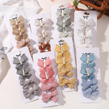 4Pcs/set Butterfly Hair Clip Set for Girls Double Layered Bow Cute Bangs Hair Pin Cotton Safe Kids Baby Hair Accessories Set