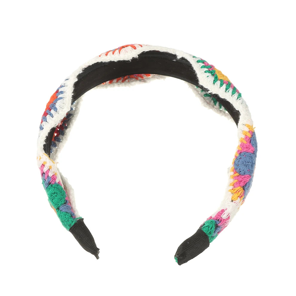 Ethnic Style Knitted Headbands New Fashion Hairbands for Women Non-slip Wide Headbands