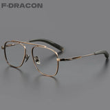 Titanium Double Beam Men's Glasses Frame Fashion Light Luxury Women's Glasses Frame Retro Optical Prescription Glasses Fram 105