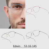 Denmark Brand Titanium Glasses Frame Men Women Double-Beam Square Eyewear Screwless Handmade Eyeglasses Frames Edwin Oclus De