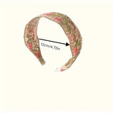 3Pcs Bohemian Embroidered Floral Headbands Wide Band Hair Accessories Vibrant Multicolor Flowers High-Quality Fabric for Women