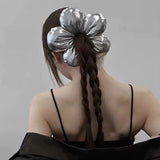 Extra Large Flower Elastic Hair Tie For Women Solid Color Rubber Bands Headband Scrunchie Ponytail Holder Hair Accessories