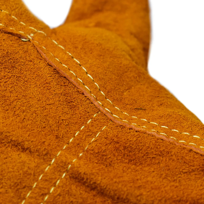 Labor Protection Cowhide Gloves Double-layer Yellow Safety Welding Wear-resistant Gloves Personal Protective Equipment