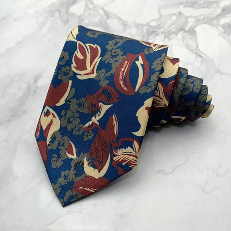 MUGIVALA 8cm New Fashion Men's Floral Tie Necktie Suit Men Business Wedding Party Formal Neck Ties Gifts Cravat Floral Blue