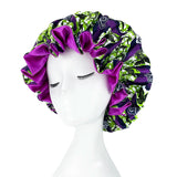 Double Layer Silky Satin Bonnet Women Sleeping Cap Large Reversible Satin Linned Night Sleep Headwrap Hat Hair Wrap Accessories