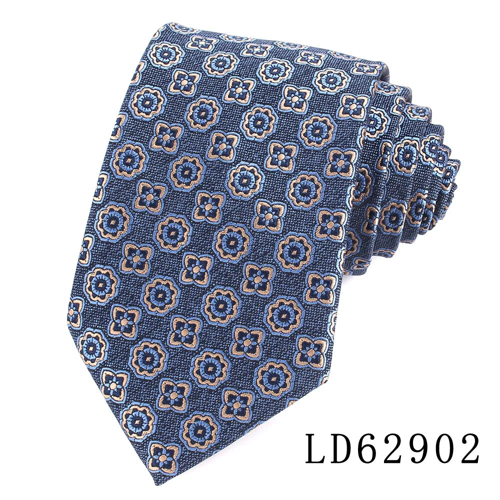 Navy Blue Men Ties Suits Men's Neck Tie For Wedding Necktie For Groomsmen Fashion Floral Paisley Ties For Men Women Good Gifts