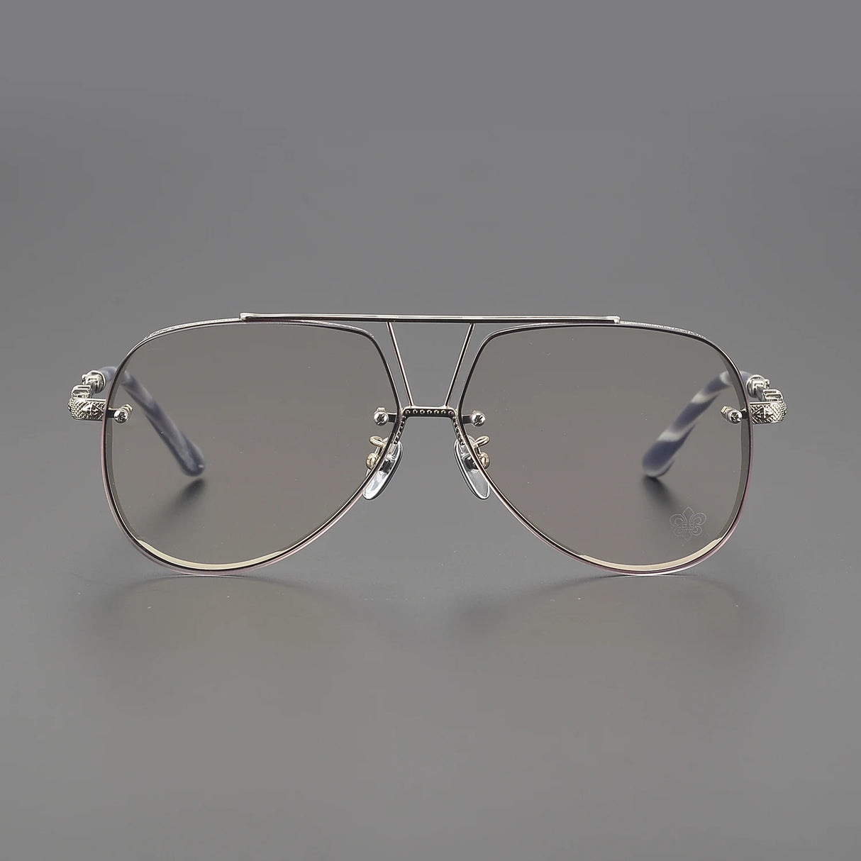 Anti Blue Light Lenses Titanium Eyeglass Frame Rectangular Full Frame Fashionable Carved Optical Prescription Glasses Unisex