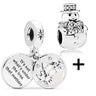 Buipoey 2pcs/lot Christmas Red Cane Gingerbread Man Charm Snowman Santa Beaded Sock Pendant DIY Beacelets jewelry Accessory Gift