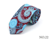 New Style Floral Printed 6cm Tie Blue Green Purple Skinny 100% Cotton Necktie For Men Women Wedding Party Suits Shirt Accessory