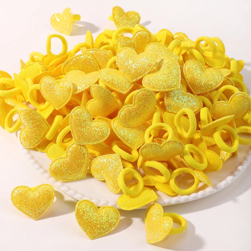 20pcs Kids Elastic Hair Bands Girls Plush Ball Rubber Band For Children Sweets Scrunchie Hair Ties Clip Baby Hair Accessories