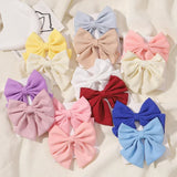 2pcs/set 4.5" Cheer Bow Hair Clip for Kids Lovely Grosgrain Ribbon Hairgripes Girls Delicate Bowknot HairPins Baby Headwear Set
