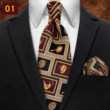 MUGIVALA 9CM Retro business banquet suit paisley vintage pattern tie pocket square set