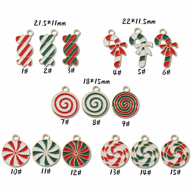 XIYAWANG 10Pcs Christmas Tree Decoration Christmas Candy Cane Lollipops Red and White Candy Pendants Home Decor New Year Navidad