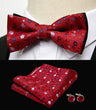 HUISHI Classic Blue Bowties For Men  Paisley Floral Bow Tie Pocket Square Cufflinks Suit Set Wedding Party Plaid Solid Butterfly