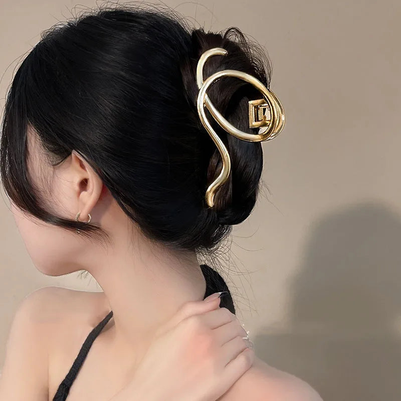 Fashion Geometric Metal Hair Claw Clips for Women Vintage Hair Clamps Crab Headband Hairpin Girls Hair Accessories Headwear