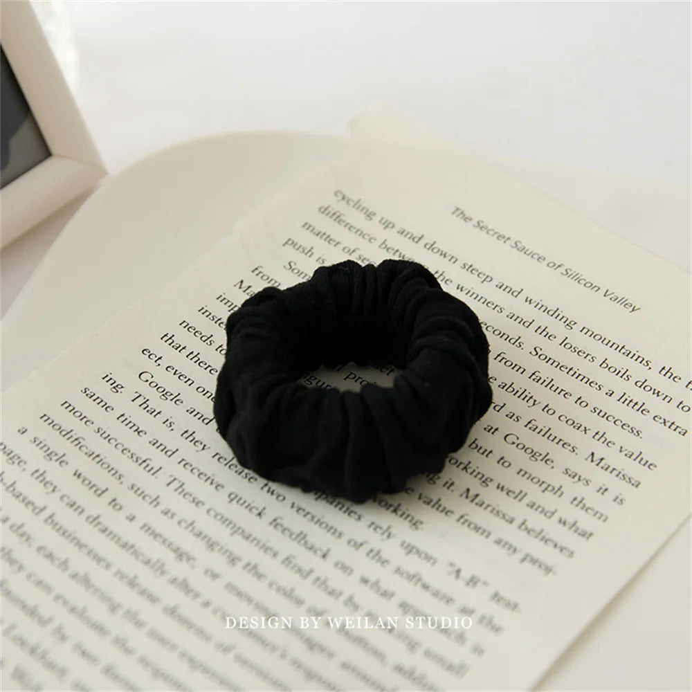 Classic Large Stretch Thick Hair Ties Women Girls Seamless Cloth Elastics Ponytail Holders Knit Hair Scrunchies For Thick Hair