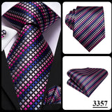 Hi-Tie Purple Lilac Floral Striped Silk Elegant Tie For Men Groom Wedding Men Necktie Pocket Square Cufflink Accessory Wholesale