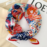 New 100% Natural Real Silk Scarf Fashion Women Summer Beach Small 53*53cm Neck Scarves Shawl Bandana Hijab Pashmina Poncho 2023