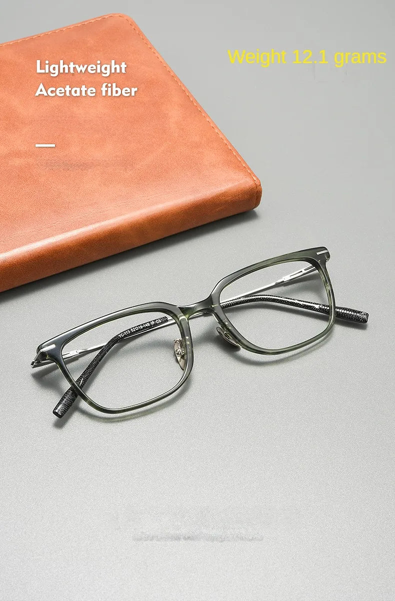 High Quality Luxury Glasses Ultra Light Pure Titanium Men's Eyeglass Frames High-Quality Acetate Prescription Eyeglass Frames