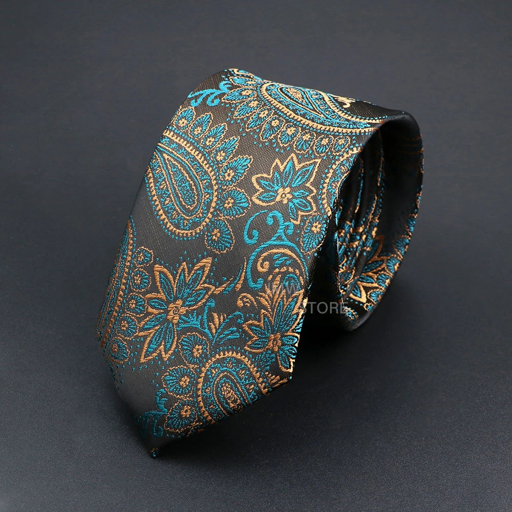 New Design Wedding Men Tie Grey Brown Green Paisley Flower Neckties Men Business Dropshipping Groom Collar Accessories Gift