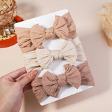 3Pcs Girls Cable Knit Turban Baby Bows Headbands For Children Elastic Kids Hair Bands Newborn Toddle Headwrap Hair Accessories