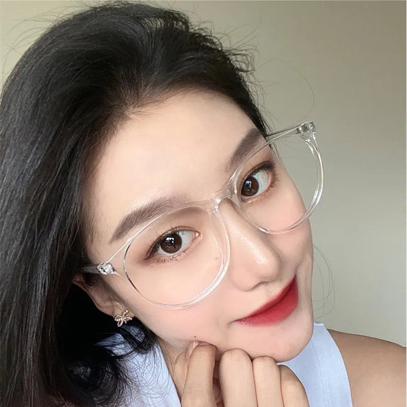 Transparent Anti-blue Light Glasses Oval Frame Computer Glasses Women Men Eyewear Blocking Glasses Optical Spectacle Eyeglases