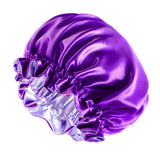 New Solid Elastic Double Layer Satin Bonnet Nightcap Women Night Sleep Hair Protection Hat Reversible Sleeping Hat Hair Care New